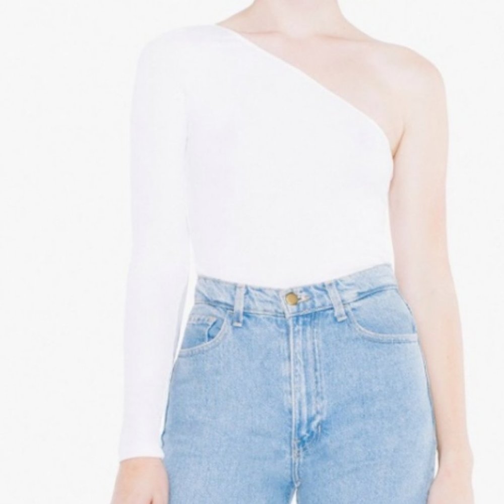 American Apparel 2x2 Luna Ribbed One Shoulder Top